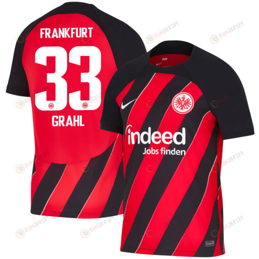 Jens Grahl 33 Eintracht Frankfurt 2023-24 Home Men Jersey - Red