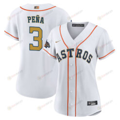 Jeremy Pe?a 3 Houston Astros 2023 Women Jersey - White/Gold