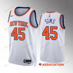 Jericho Sims 45 New York Knicks White Jersey 2022-23 Association Edition Swingman