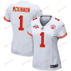 Jerick McKinnon 1 Kansas City Chiefs Super Bowl LVII Champions 3 Stars WoMen's Jersey - White