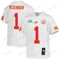 Jerick McKinnon 1 Kansas City Chiefs Super Bowl LVII Champions Youth Jersey - White