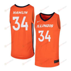 Jermaine Hamlin 34 Illinois Fighting Illini Elite Basketball Men Jersey - Orange