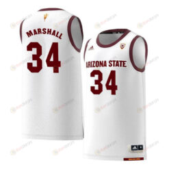 Jermaine Marshall 34 Arizona State Sun Devils Retro Basketball Men Jersey - White