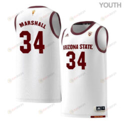 Jermaine Marshall 34 Arizona State Sun Devils Retro Basketball Youth Jersey - White