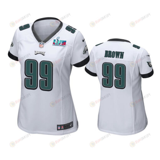 Jerome Brown 99 Philadelphia Eagles Super Bowl LVII White Game Jersey - Women