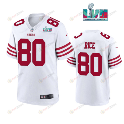 Jerry Rice 80 San Francisco 49Ers Super Bowl LVII Men's Jersey- White