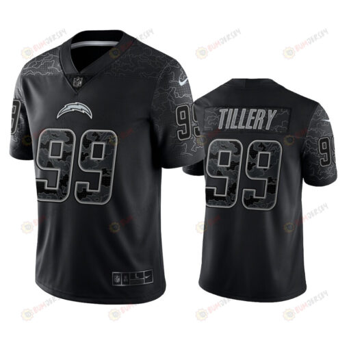 Jerry Tillery 99 Los Angeles Chargers Black Reflective Limited Jersey - Men