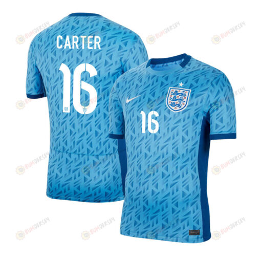 Jess Carter 16 England 1 Star Women's National Team 2023-24 World Cup Away Men Jersey