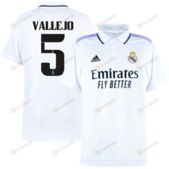 Jes?s Vallejo 5 Real Madrid 2022/23 Home Men Jersey - White