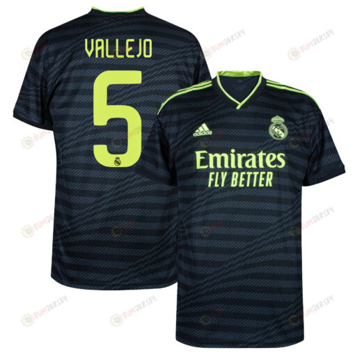 Jes?s Vallejo 5 Real Madrid 2022/23 Third Men Jersey - Black