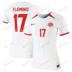 Jessie Fleming 17 Canada Women's National Team Women 2023/24 Away Stadium Jersey - White