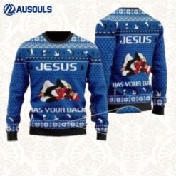 Jesus Has Your Back Jiu Jitsu Ugly Sweaters For Men Women Unisex
