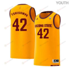 Jethro Tshisumpa 42 Arizona State Sun Devils Retro Basketball Youth Jersey - Yellow