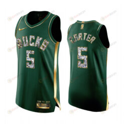 Jevon Carter 5 Green Milwaukee Bucks 2022 Playoffs Jersey Diamond Edition