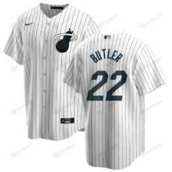 Jimmy Butler 22 Miami Heat x NY Yankees Baseball Men Jersey - White