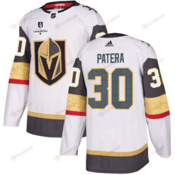 Jiri Patera 30 Vegas Golden Knights Stanley Cup 2023 Champions Patch Away Breakaway Men Jersey - White