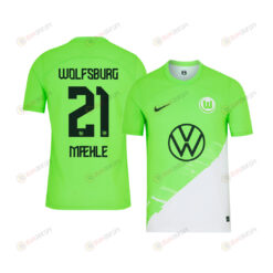 Joakim M?hle 21 VfL Wolfsburg 2023-24 Home YOUTH Jersey - Green