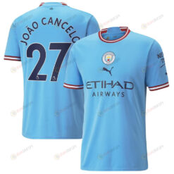 Joao Cancelo 27 Manchester City Men 2022/23 Home Jersey - Sky Blue