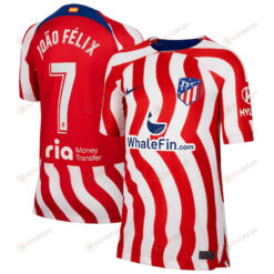 Joao Felix 7 Atletico de Madrid Youth 2022/23 Home Breathe Stadium Player Jersey - Red/White