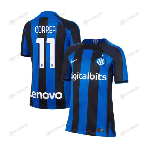 Joaqu?n Correa 11 Inter Milan 2022/23 Home Jersey - Youth