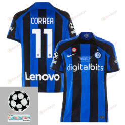 Joaqu?n Correa 11 Inter Milan UEFA 2023 Final Match Details Patch Badge - Home Jersey