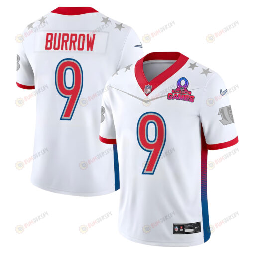 Joe Burrow 9 Bengals Pro Bowl 2023 Patch Men Jersey - White