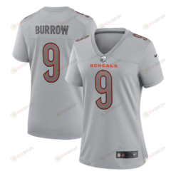 Joe Burrow 9 Cincinnati Bengals Women's Atmosphere Fashion Game Jersey - Gray