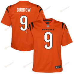 Joe Burrow 9 Cincinnati Bengals Youth Jersey - Orange