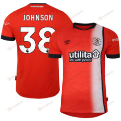 Joe Johnson 38 Luton Town FC 2023-24 Premier League Home Men Jersey - Orange