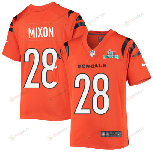 Joe Mixon 28 Cincinnati Bengals Super Bowl LVII Champions Youth Alternate Game Jersey - Black