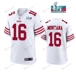 Joe Montana 16 San Francisco 49Ers Super Bowl LVII Men's Jersey- White