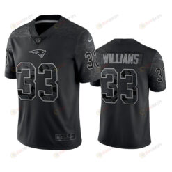 Joejuan Williams 33 New England Patriots Black Reflective Limited Jersey - Men