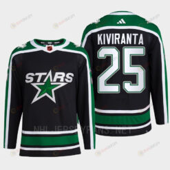 Joel Kiviranta 25 Reverse Retro 2.0 2022 Dallas Stars Black Jersey Pro Primegreen