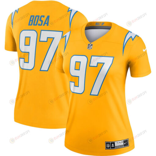 Joey Bosa 97 Los Angeles Chargers Women's Inverted Legend Jersey - Gold