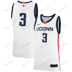 Joey Calcaterra 3 UConn Huskies Basketball Jersey - Men White