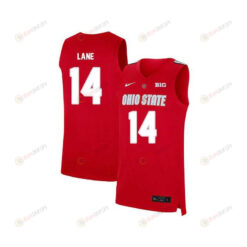 Joey Lane 14 Ohio State Buckeyes Elite Basketball Men Jersey - Red