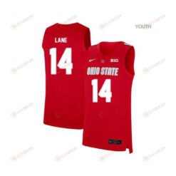 Joey Lane 14 Ohio State Buckeyes Elite Basketball Youth Jersey - Red