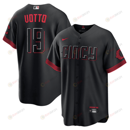 Joey Votto 19 Cincinnati Reds 2023 City Connect Men Jersey - Black