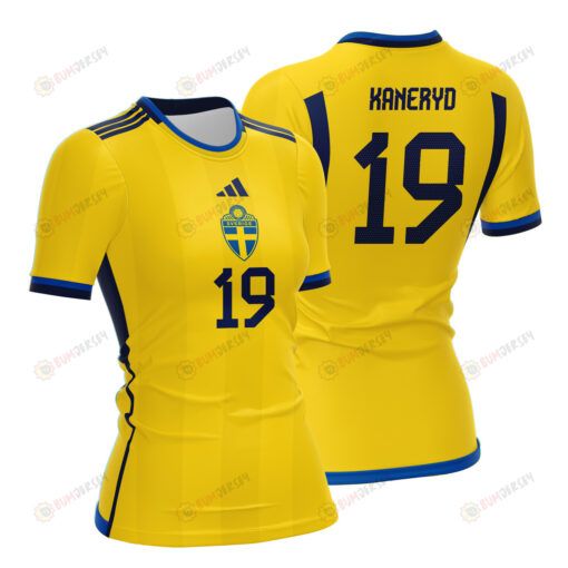 Johanna Rytting Kaneryd 19 Sweden 2023 Women Home Jersey - Yellow - All Over Printed Jersey