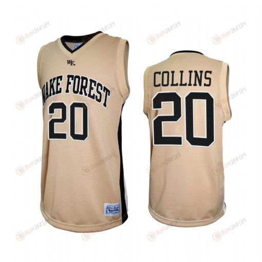 John Collins 20 Wake Forest Demon Deacons Gold Jersey Retro Basketball