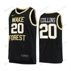 John Collins 20 Wake Forest Demon Deacons Uniform Jersey College Basketball Black