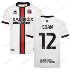 John Egan 12 Sheffield United 2022-23 Away Jersey - White