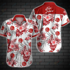 John Prine Curved Hawaiian Shirt In White Red Pattern