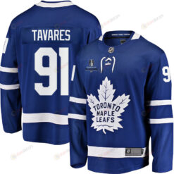 John Tavares 91 Toronto Maple Leafs Stanley Cup 2023 Playoffs Patch Home Breakaway Men Jersey - Blue