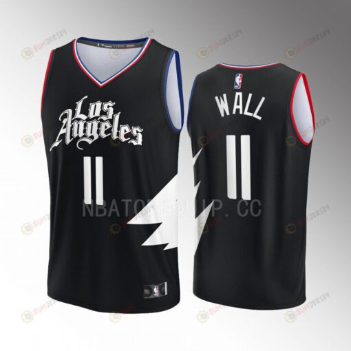 John Wall 11 Clippers Black Men Jersey Fast Break Fast Break Player 2022-23 Statement Edition