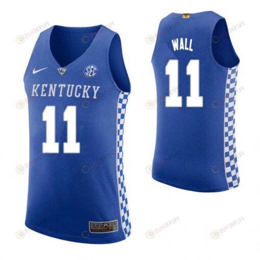 John Wall 11 Kentucky Wildcats Elite Basketball Home Men Jersey - Blue