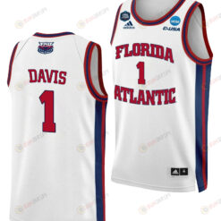 Johnell Davis 1 FAU Owls 2023 Final Four Basketball Men Jersey- White