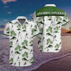 Johnnie Walker Coconut Curved Hawaiian Shirt In White