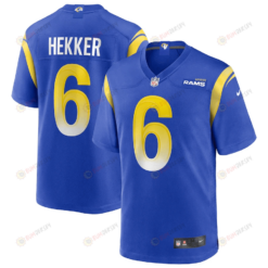 Johnny Hekker 6 Los Angeles Rams Game Jersey - Royal