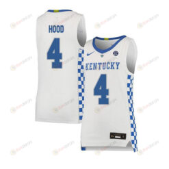 Jon Hood 4 Kentucky Wildcats Basketball Elite Men Jersey - White